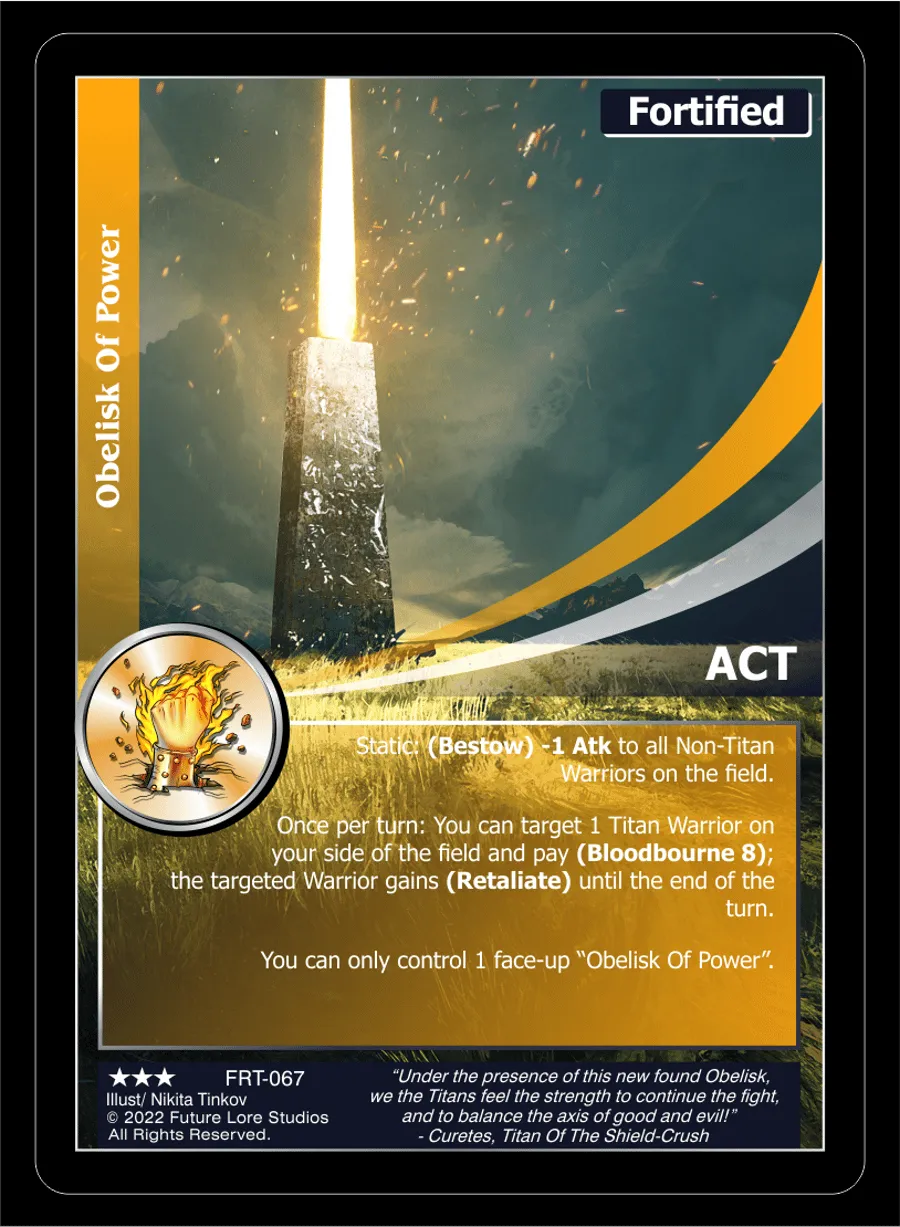 Obelisk Of Power (Rare) FRT-067