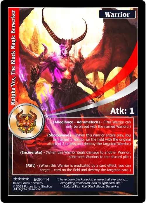 Malpha'Vex, The Black Magic Berserker (Renown) EOR-114