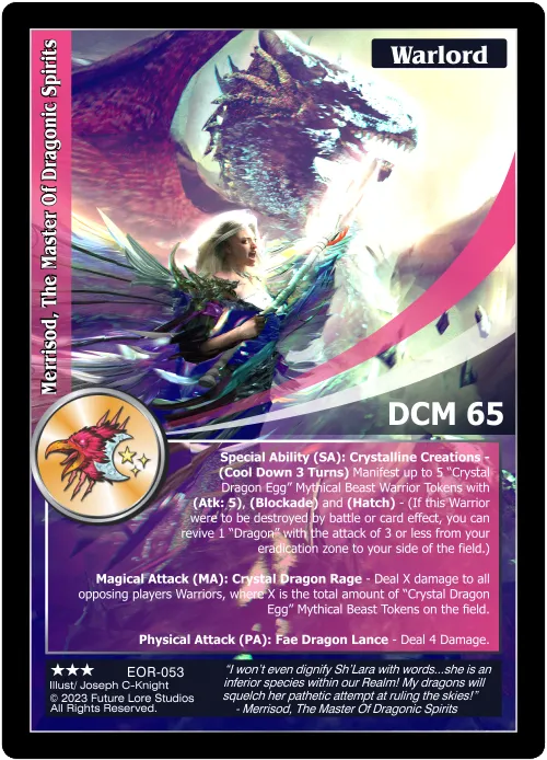 Merrisod, The Master Of Dragonic Spirits (Rare) EOR-053