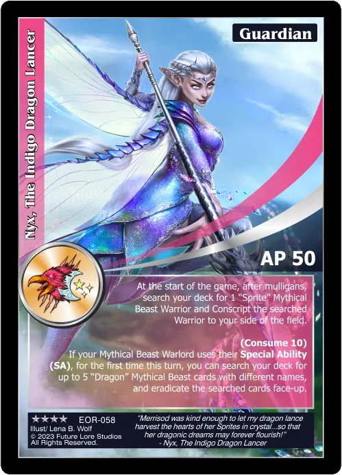 Nyx, The Indigo Dragon Lancer (Renown) EOR-058
