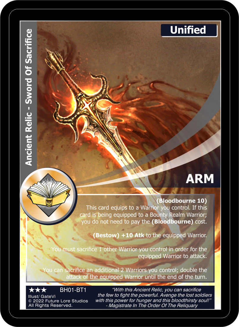 Ancient Relic - Sword Of Sacrifice (Rare) BH01-BT1