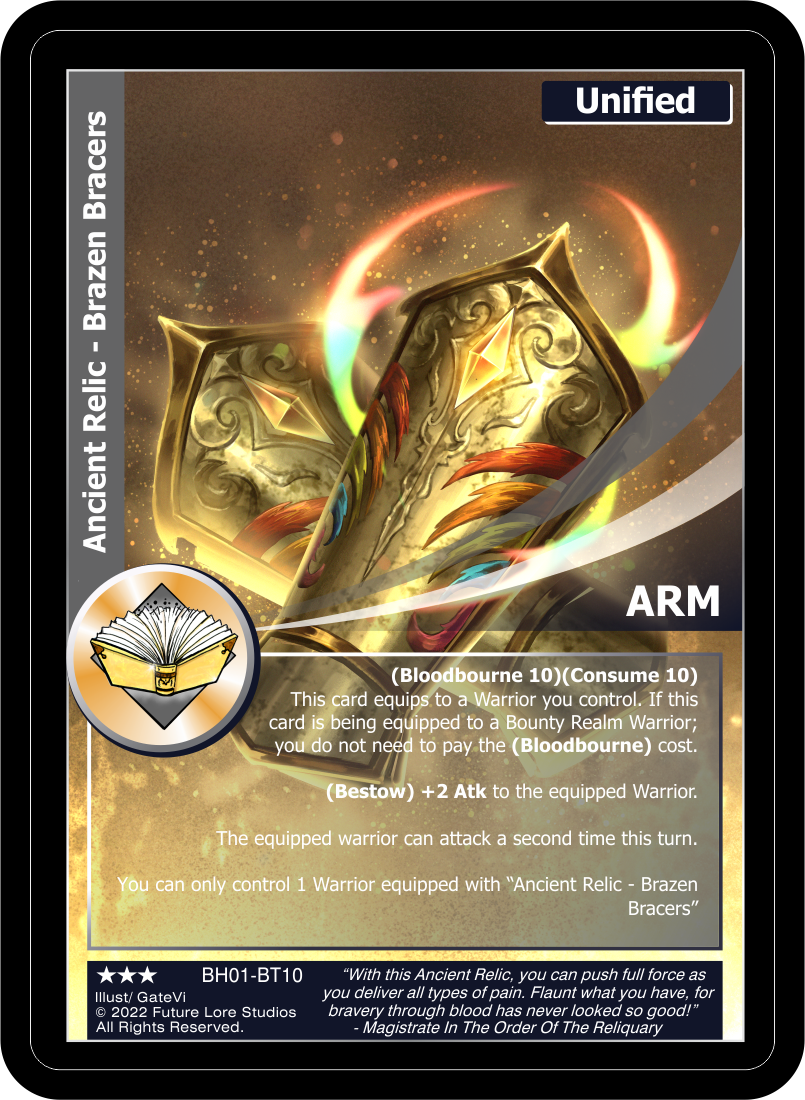 Ancient Relic - Brazen Bracers (Rare) BH01-BT10