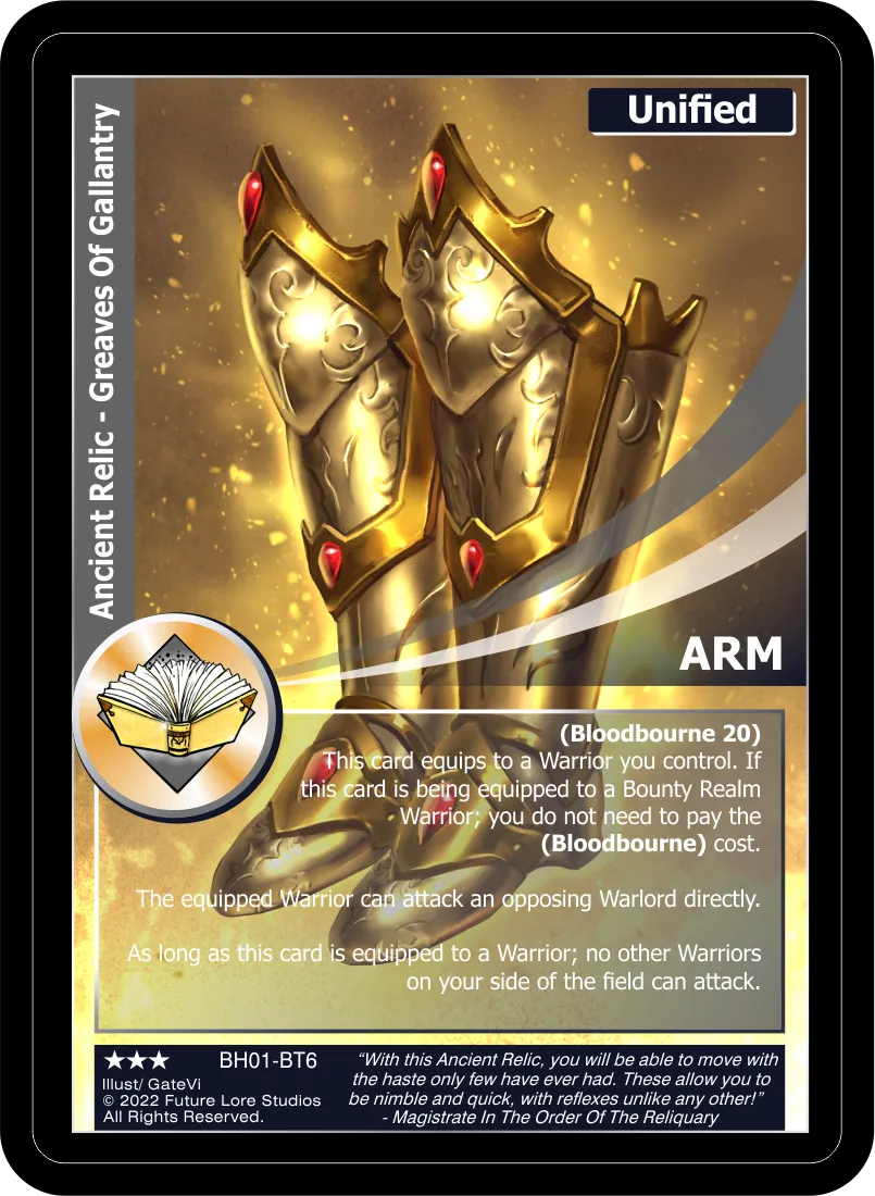Ancient Relic - Greaves Of Gallantry (Rare) BH01-BT6