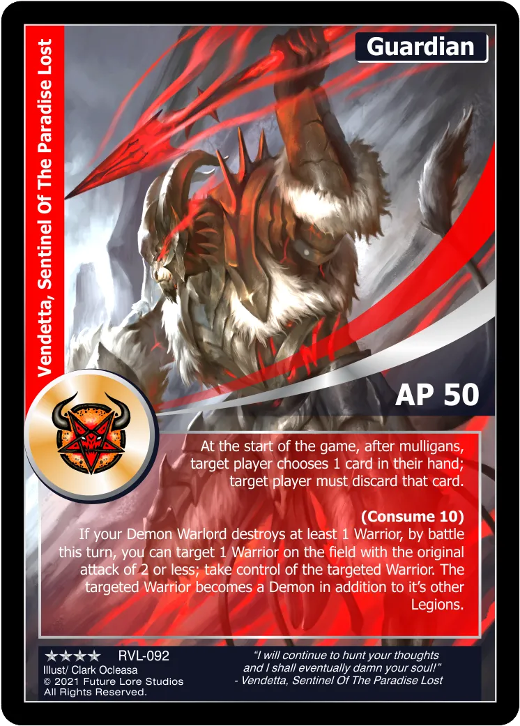 Vendetta, Sentinel Of The Paradise Lost (Renown) RVL-092