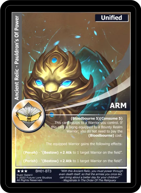Ancient Relic - Pauldron's Of Power (Rare) BH01-BT3