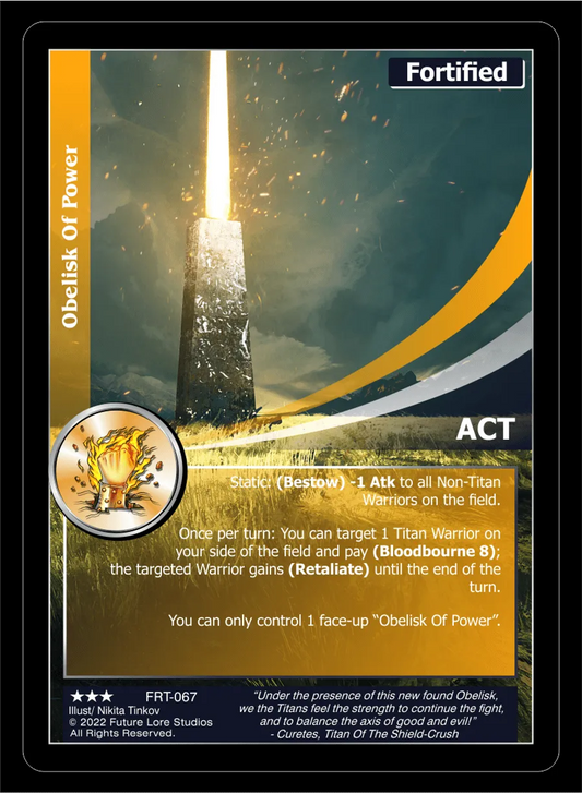 Obelisk Of Power (Rare) FRT-067