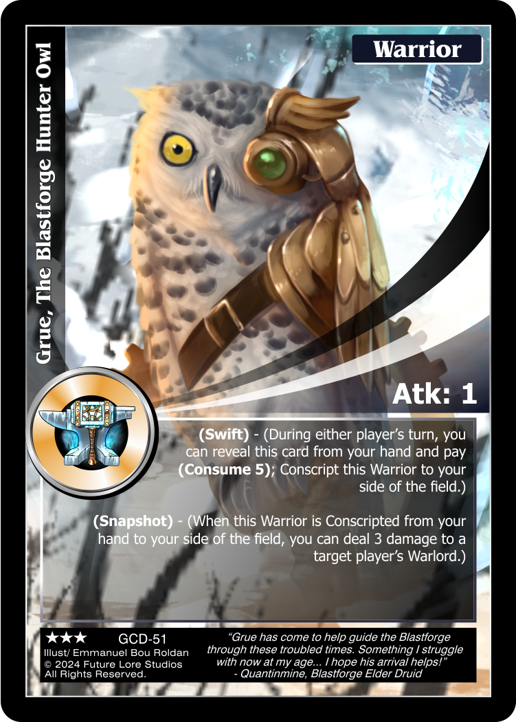 Grue, The Blastforge Hunter Owl (Rare) GCD-51