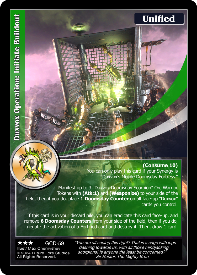 Duxvox Operation: Initiate Rollout (Rare) GCD-59