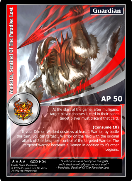 Vendetta, Sentinel Of The Paradise Lost (Renown) LGYP1-30