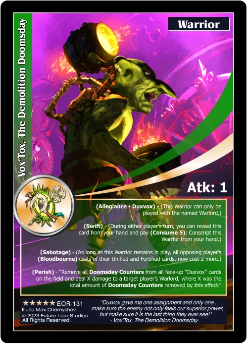 Vox'Tox, The Demolition Doomsday (Exalted) EOR-131