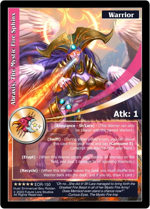 Abraxis, The Mystic Fire Sphinx (Exalted) EOR-150