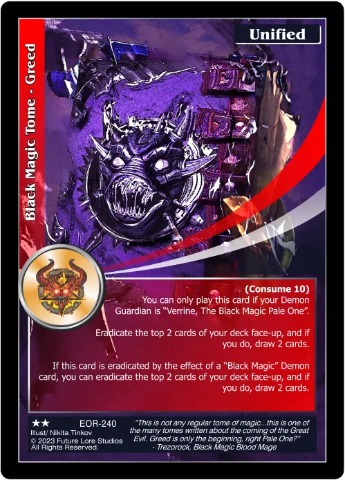 Black Magic Tome - Greed (Uncommon) EOR-240