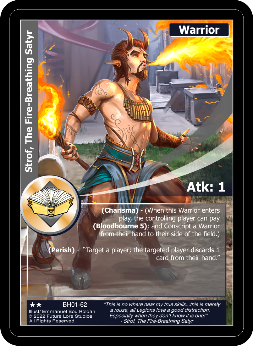 Strof, The Fire Breathing Satyr (Uncommon) BH01-62