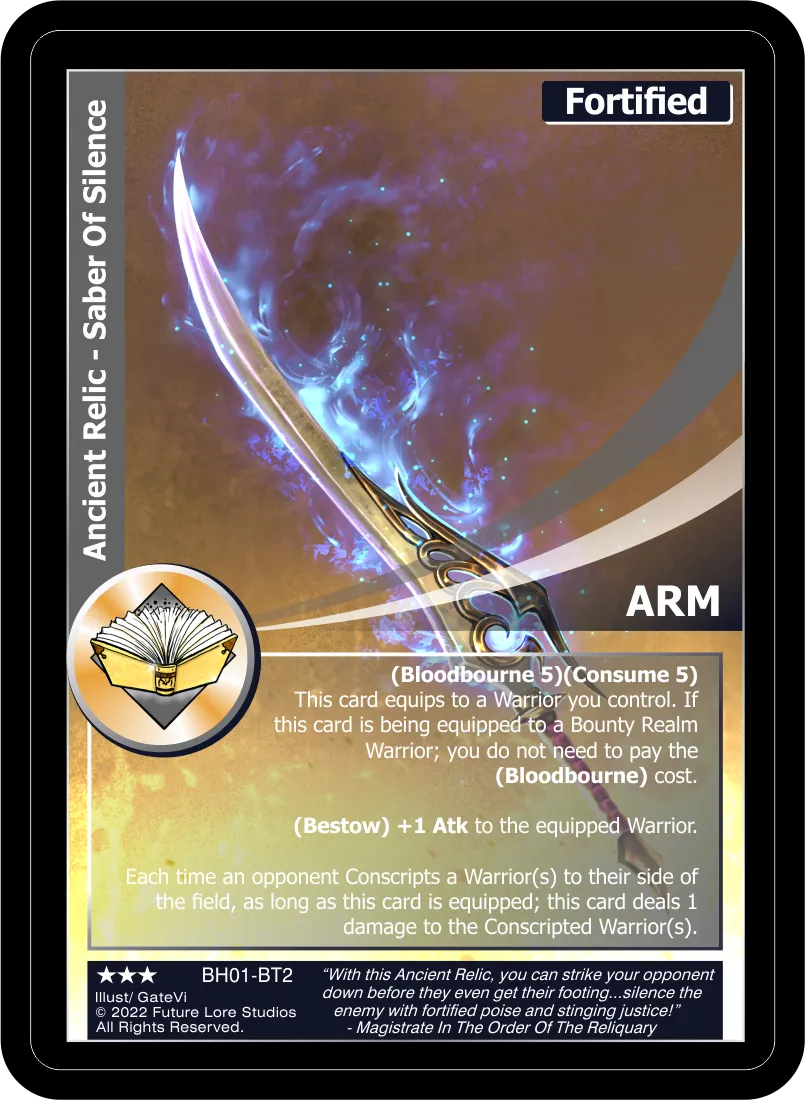 Ancient Relic - Sabre Of Silence (Rare) BH01-BT2